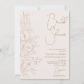 Minimale uitnodiging voor Floral Line Art Bridal S (Voorkant)