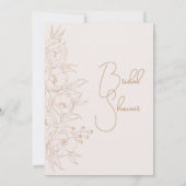 Minimale uitnodiging voor Floral Line Art Bridal S (Achterkant)
