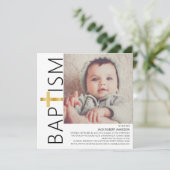 Minimale uitnodiging voor foto-baptisme (Staand voorkant)