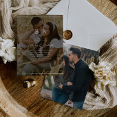 Minimale uitnodiging voor foto-Monogram bruiloft