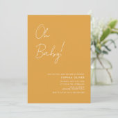 Minimale uitnodiging voor foto QR-code Baby shower (Staand voorkant)