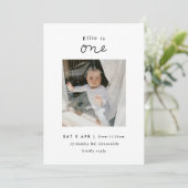 Minimale uitnodiging voor foto van 1ste verjaardag (Staand voorkant)