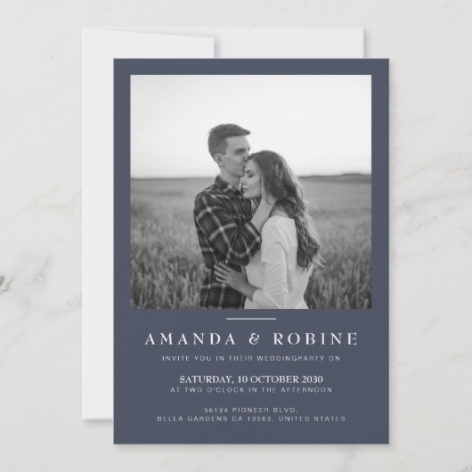 Minimale uitnodiging voor fotoweddenschappen (Voorkant)