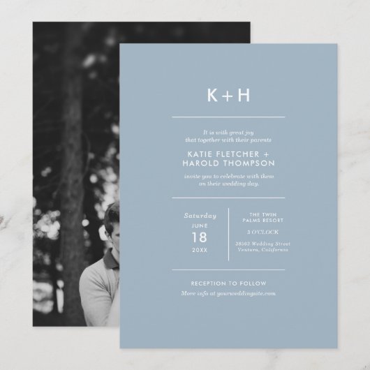 Minimale uitnodiging voor fotoweddenschappen (Voorkant / Achterkant)