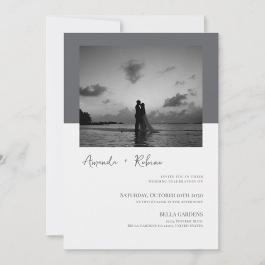 Minimale uitnodiging voor fotoweddenschappen (Voorkant)