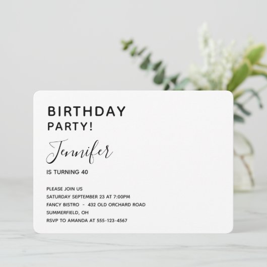 Minimale uitnodiging voor geboorte (Staand voorkant)