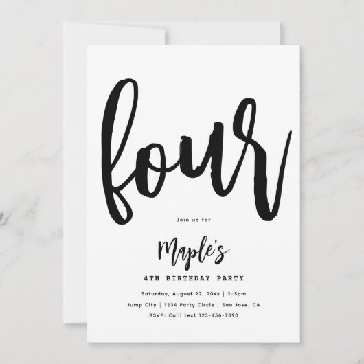 Minimale uitnodiging voor geboorte | Eenvoudige ve (Voorkant)