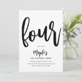 Minimale uitnodiging voor geboorte | Eenvoudige ve (Staand voorkant)