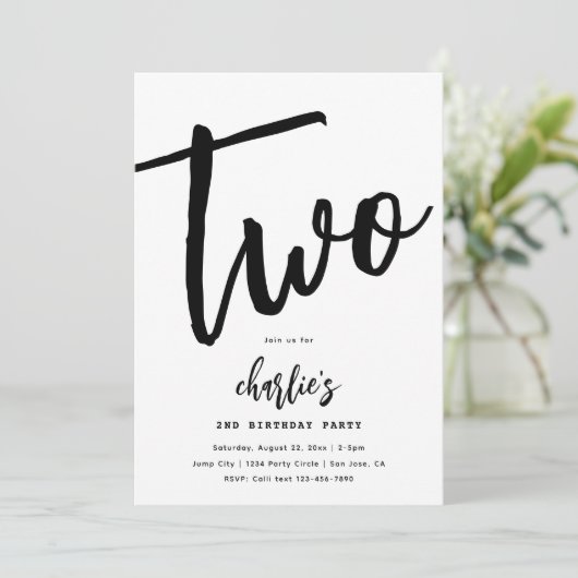 Minimale uitnodiging voor geboorte | Eenvoudige ve (Staand voorkant)