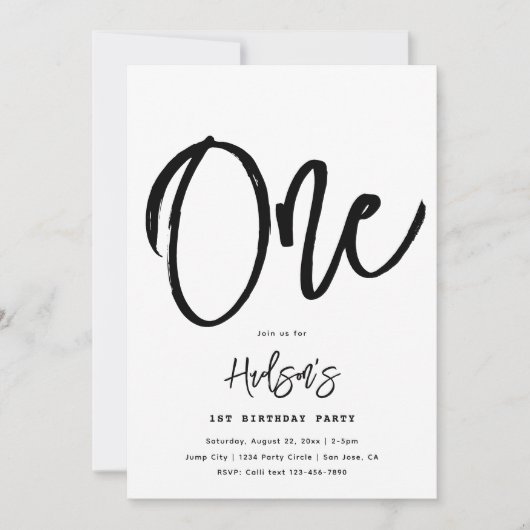 Minimale uitnodiging voor geboorte | Eenvoudige ve (Voorkant)