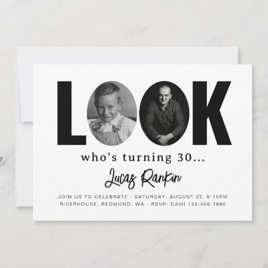 Minimale uitnodiging voor geboorte van volwassen d (Voorkant)