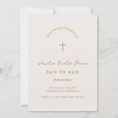 Minimale uitnodiging voor Gingham Baptism Christen (Voorkant)