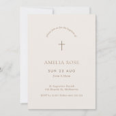 Minimale uitnodiging voor Gingham Baptism Christen (Voorkant)