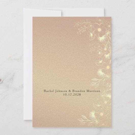 Minimale uitnodiging voor gouden Rozen (Achterkant)