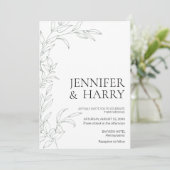 Minimale uitnodiging voor groen huwelijk met Sage (Staand voorkant)