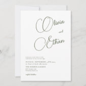 Minimale uitnodiging voor groen huwelijk met Sage (Voorkant)