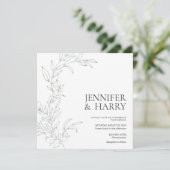 Minimale uitnodiging voor groen huwelijk met Sage (Staand voorkant)