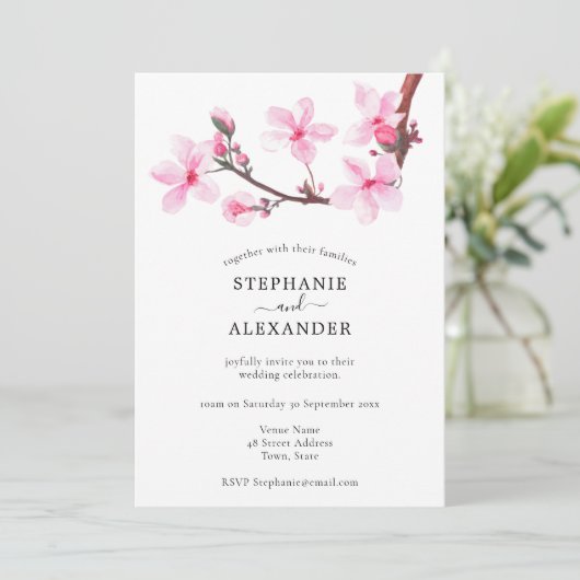 Minimale uitnodiging voor het bindrietsjerskosbloe (Staand voorkant)