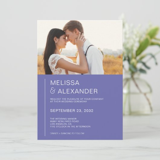 Minimale uitnodiging voor het bruiloft van de bekk (Staand voorkant)