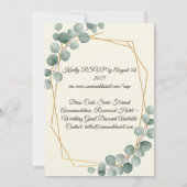 Minimale uitnodiging voor het huwelijk met eucalyp (Achterkant)