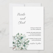 Minimale uitnodiging voor het huwelijk met eucalyp (Voorkant)