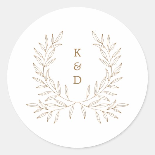 Minimale uitnodiging voor het huwelijk van Laurel  Ronde Sticker (Voorkant)