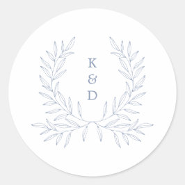 Minimale uitnodiging voor het huwelijk van Laurel  Ronde Sticker