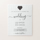 Minimale uitnodiging voor het huwelijk van Lovehar Legpuzzel (Verticaal)