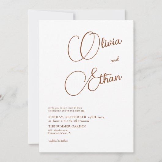 Minimale uitnodiging voor het huwelijk van Terraco (Voorkant)