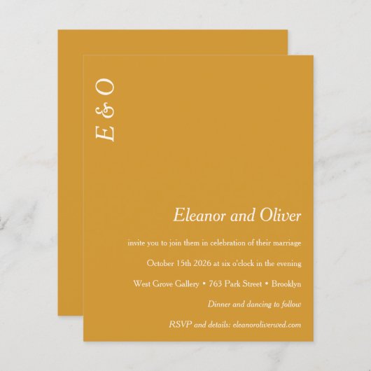 Minimale uitnodiging voor het uitzenden van een ge (Voorkant / Achterkant)