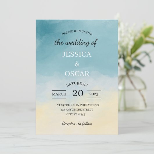 Minimale uitnodiging voor het uitzenden van het st (Staand voorkant)