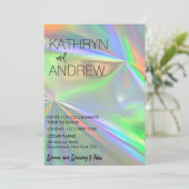 Minimale uitnodiging voor holografisch huwelijk (Staand voorkant)