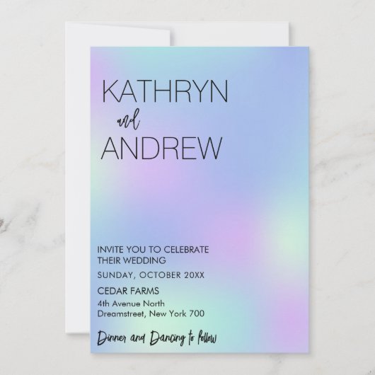 Minimale uitnodiging voor holografisch huwelijk (Voorkant)