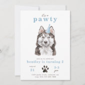 Minimale uitnodiging voor Husky Dog | Pawty (Voorkant)