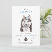 Minimale uitnodiging voor Husky Dog | Pawty (Staand voorkant)