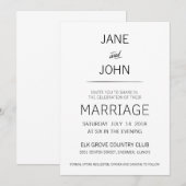 Minimale uitnodiging voor huwelijk (Voorkant / Achterkant)