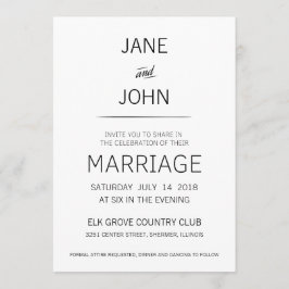 Minimale uitnodiging voor huwelijk