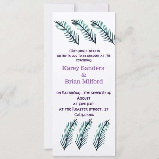 Minimale uitnodiging voor huwelijk (Achterkant)