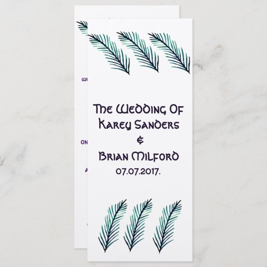 Minimale uitnodiging voor huwelijk (Voorkant / Achterkant)