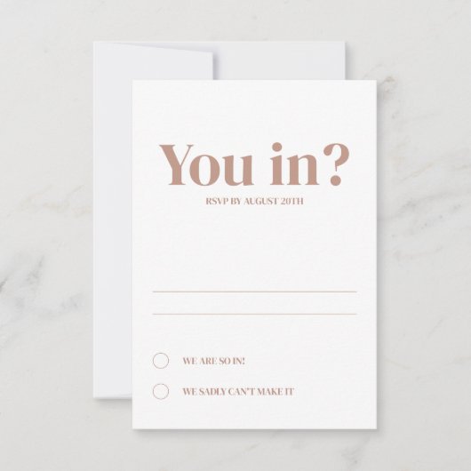 Minimale uitnodiging voor huwelijksgegevens (Voorkant)