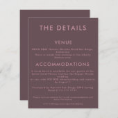 Minimale uitnodiging voor huwelijksgegevens (Voorkant / Achterkant)