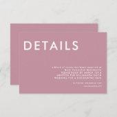 Minimale uitnodiging voor huwelijksgegevens (Voorkant / Achterkant)