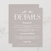 Minimale uitnodiging voor huwelijksgegevens (Voorkant / Achterkant)