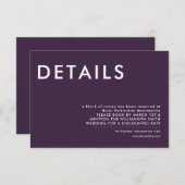 Minimale uitnodiging voor huwelijksgegevens (Voorkant / Achterkant)