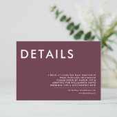 Minimale uitnodiging voor huwelijksgegevens (Staand voorkant)