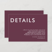 Minimale uitnodiging voor huwelijksgegevens (Voorkant / Achterkant)