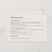 Minimale uitnodiging voor huwelijksgegevens (Voorkant / Achterkant)