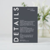 Minimale uitnodiging voor huwelijksgegevens informatiekaartje (Staand voorkant)