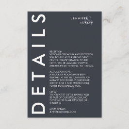 Minimale uitnodiging voor huwelijksgegevens informatiekaartje