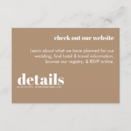 Minimale uitnodiging voor huwelijksgegevens informatiekaartje